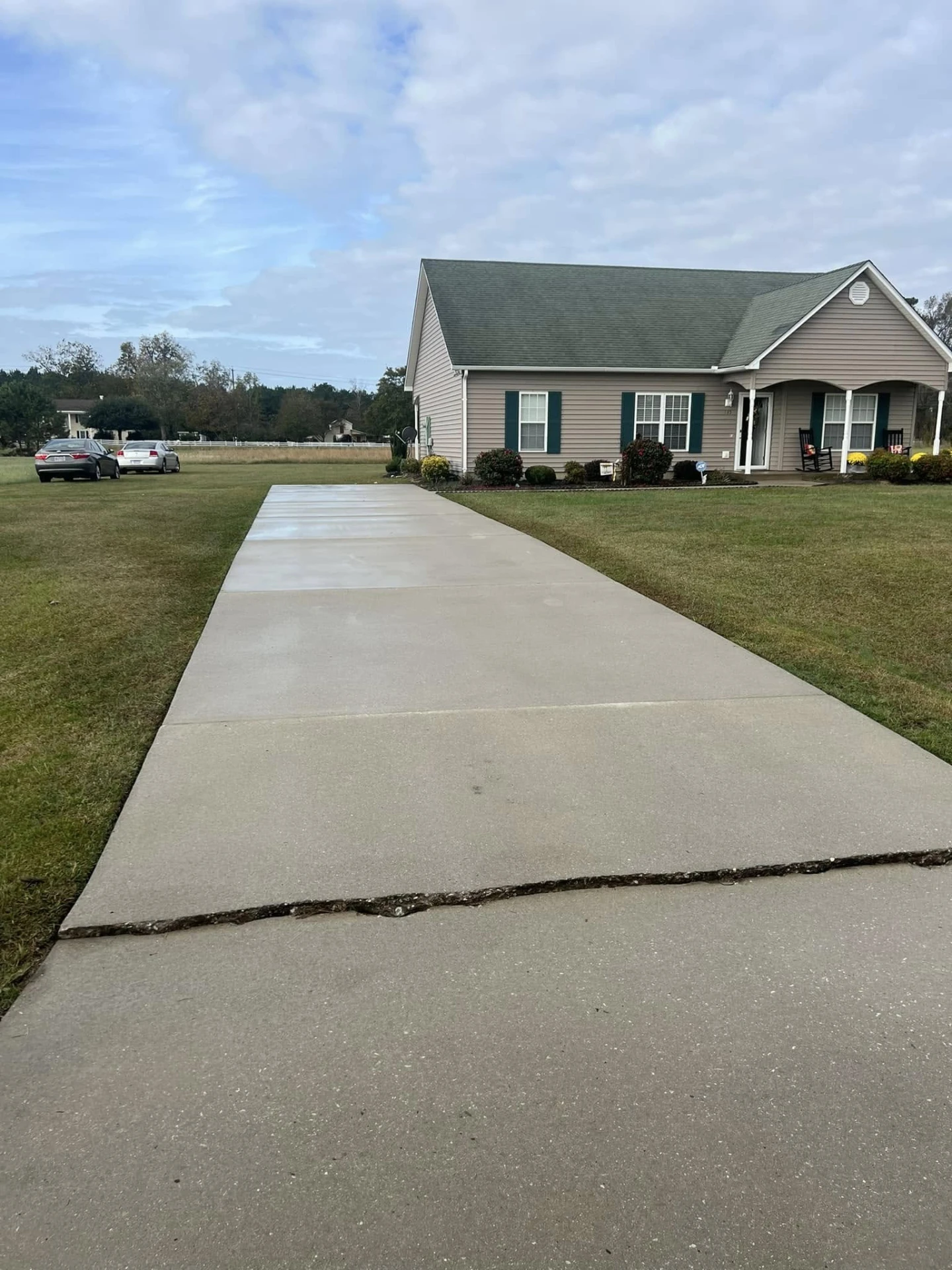 Driveway Cleaning — Long concrete driveway