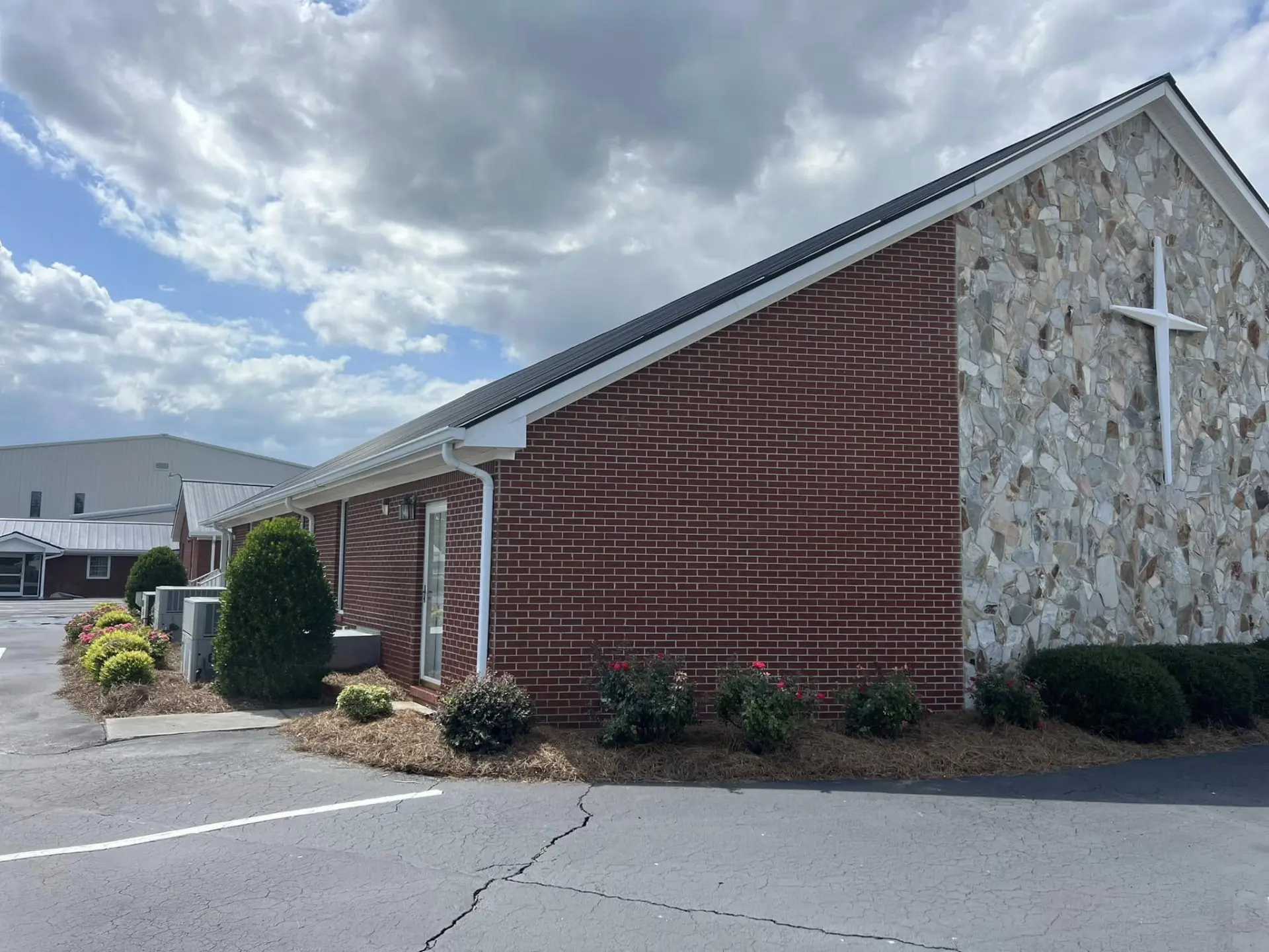 Commercial Building Wash — Church brick & stone