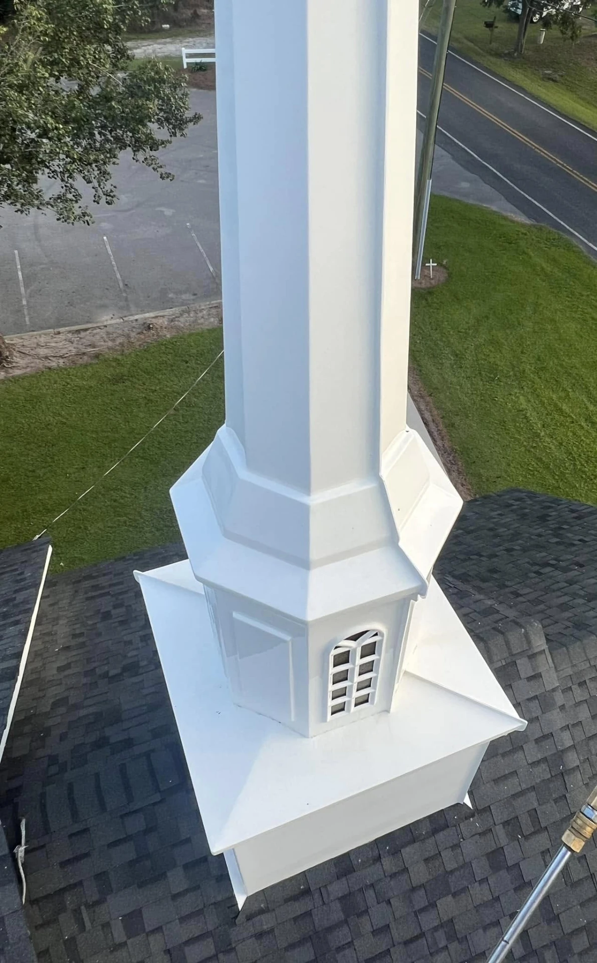 Commercial Building Wash — Steeple rooftop wash